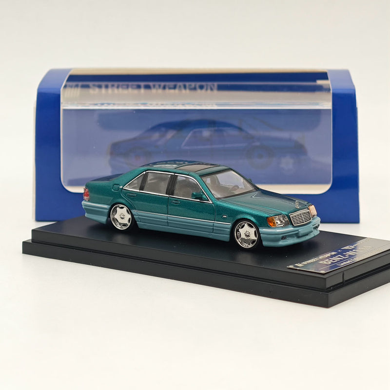 1:64 Street Weapon Mercedes Benz W140 S600 Green Limited 499 Diecast Model Car