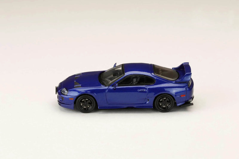 Hobby Japan 1/64 Toyota SUPRA (JZA80) JDM CUSTOMIZED VERSION BLUE MICA METALIC HJ644042BL Diecast Models Car Collection