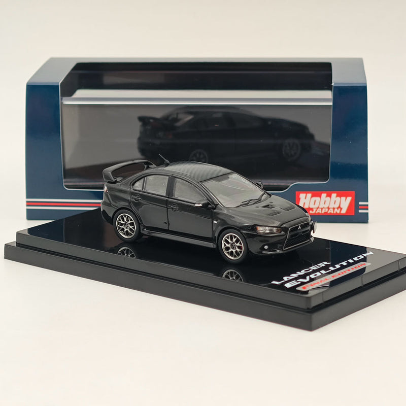 Hobby Japan 1/64 Mitsubishi Lancer Evolution X Final Edition Phantom Black Pearl HJ642053BBK Diecast Model Car Limited Collection