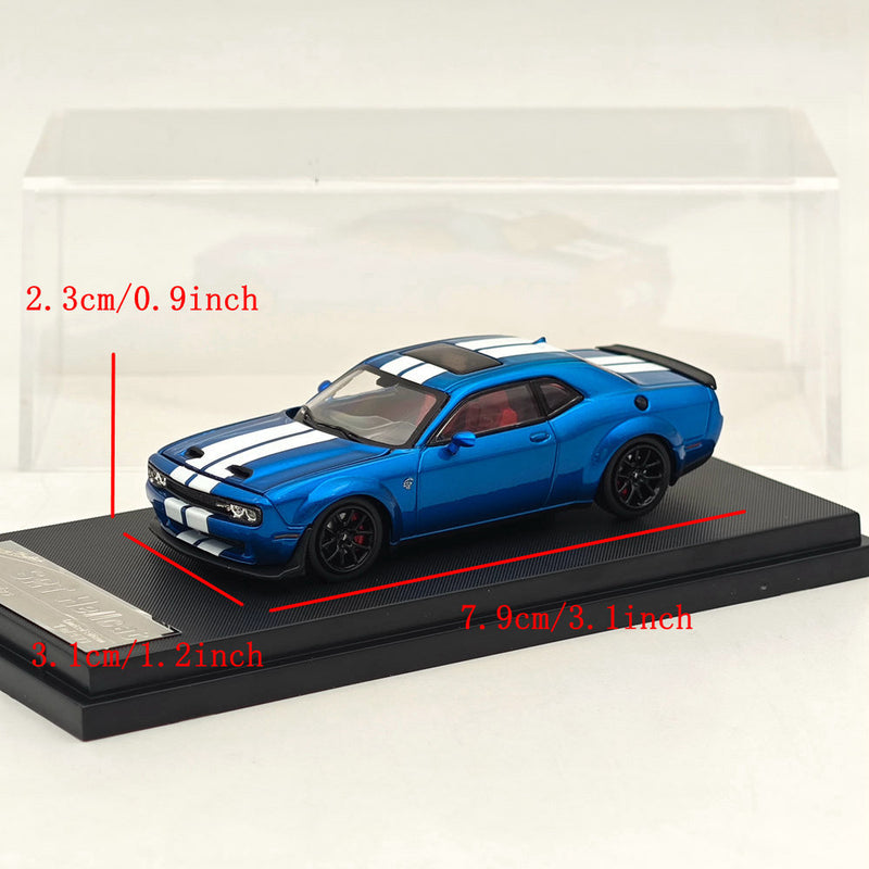 SH 1:64 Dodge Challenger SRT Hellcat Muscle Sports Diecast Model Car Blue