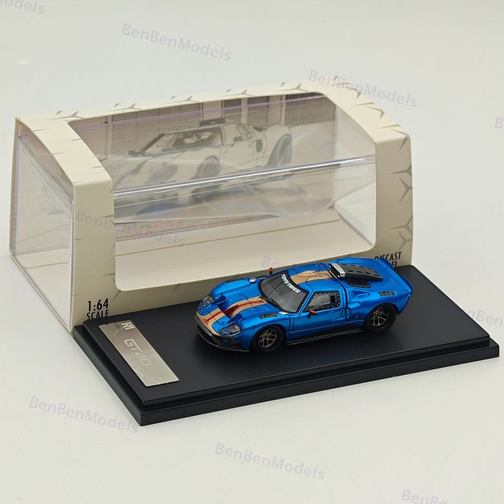 RM 1:64 Blue Ford GT40 Racing Sports Model Diecast Metal Car Gift Collection