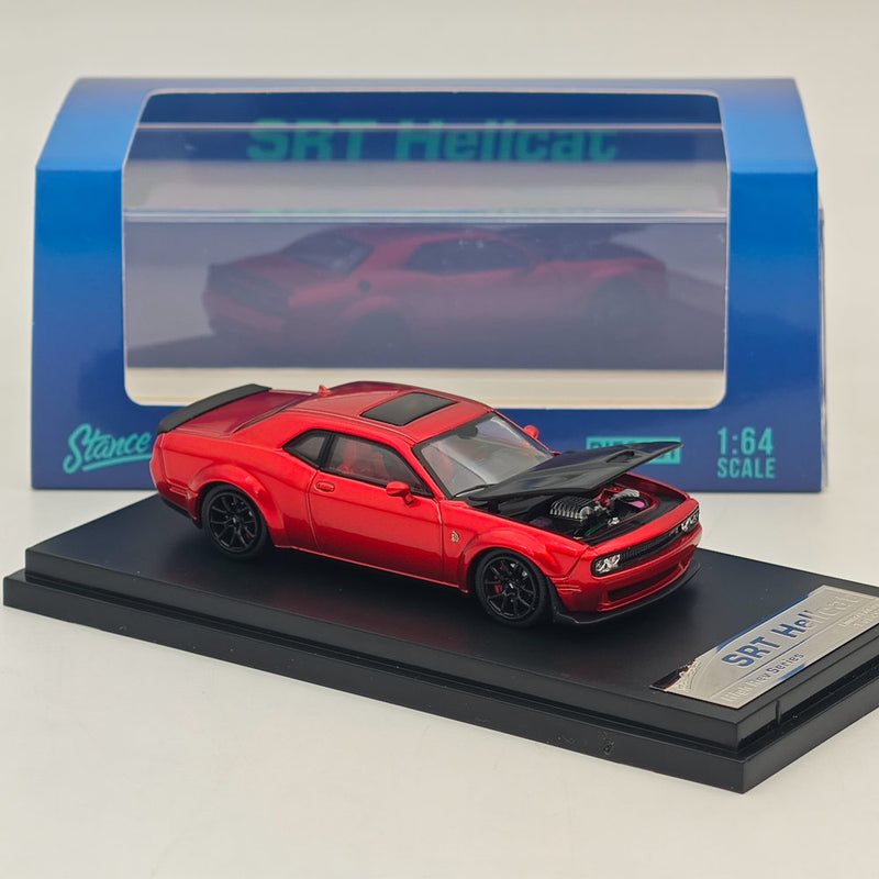 1:64 SH Dodge SRT Hellcat Hood Opens Diecast Models Car Collection Red