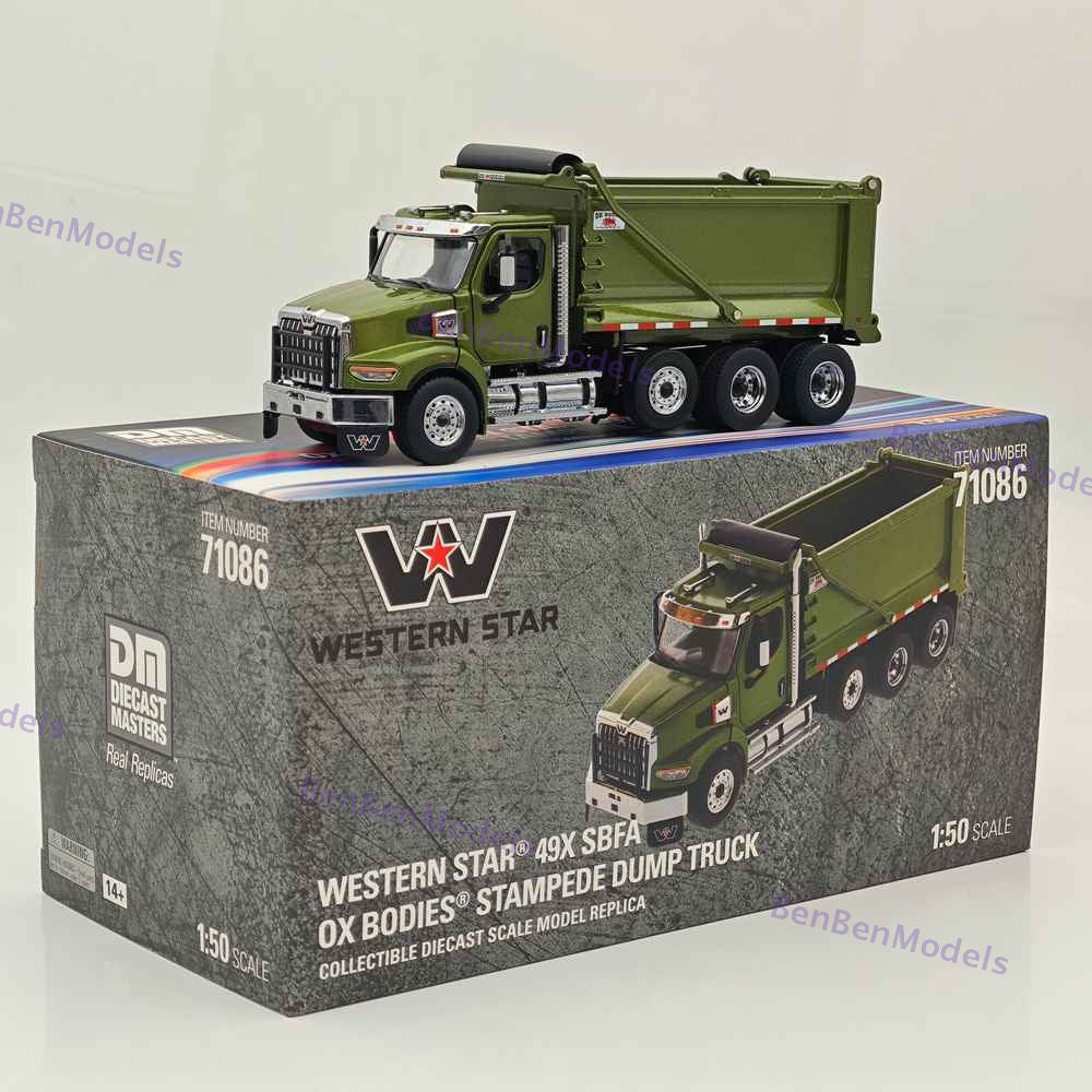 1/50 DM WESTERN STAR 49X SBFA OX BODIES STAMPEDE DUMP TRUCK Olive Green 71086