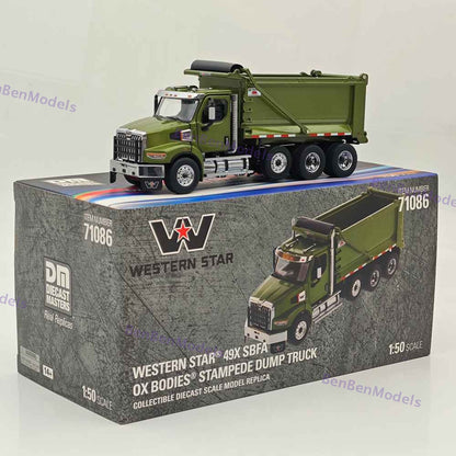 1/50 DM WESTERN STAR 49X SBFA OX BODIES STAMPEDE DUMP TRUCK Olive Green 71086