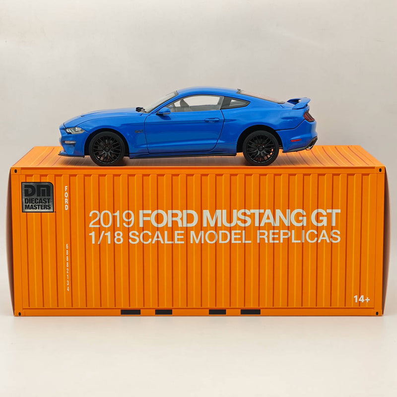 DM 1/18 Scale Model Replicas Ford Mustang GT 2019 Blue RHD Diecast Car Miniature Hobby Gifts