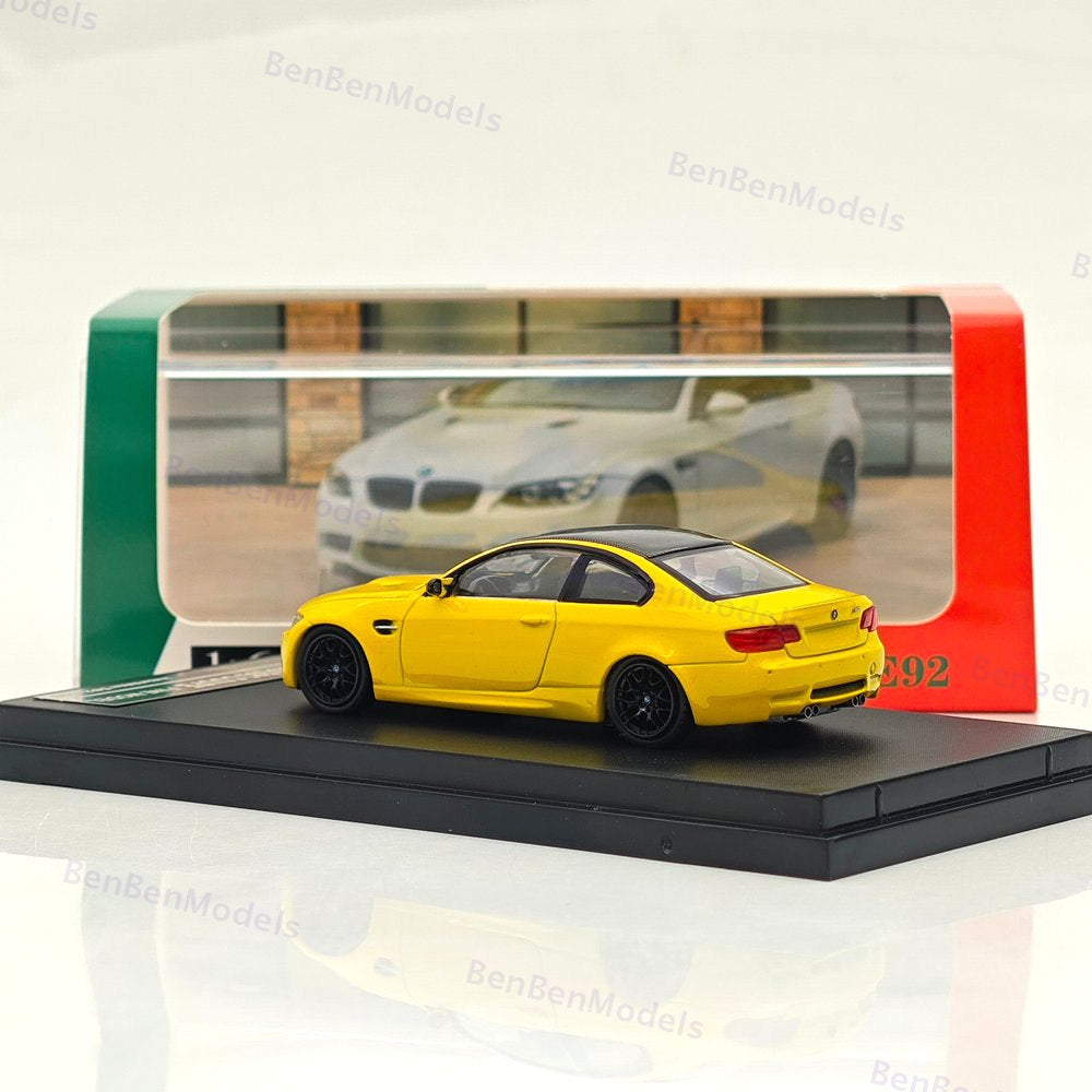 Fine model 1/64 BMW M3 E92 COUPE Diecast Model Car Limited Collection Yellow