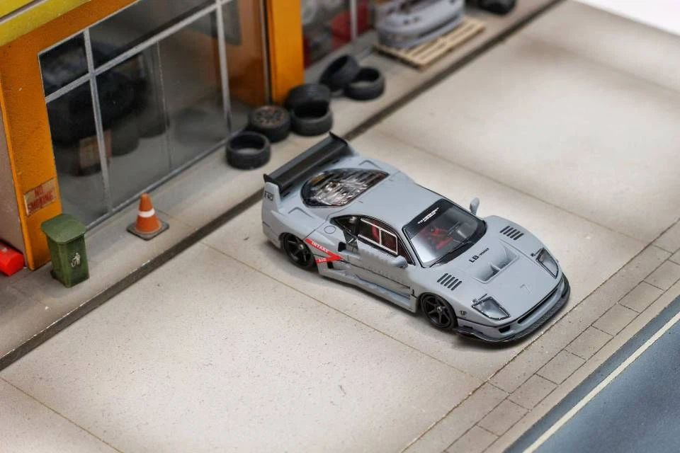 Ghost Player 1/64 F40 LBWK Fighter Jet Gray Racing Sports Model Diecast Model Car Limited Edition