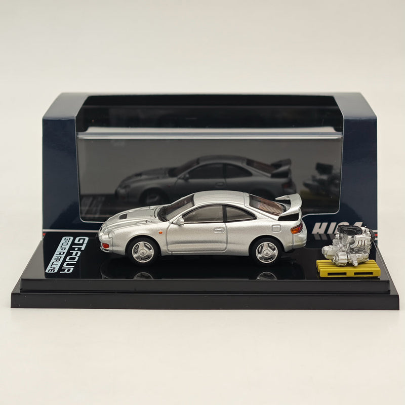 1/64 Hobby Japan Toyota CELICA GT-FOUR WRC Edition (ST205) w/ Engine HJ641064AS Silver Diecast Models Car Collection Auto Toys Gift