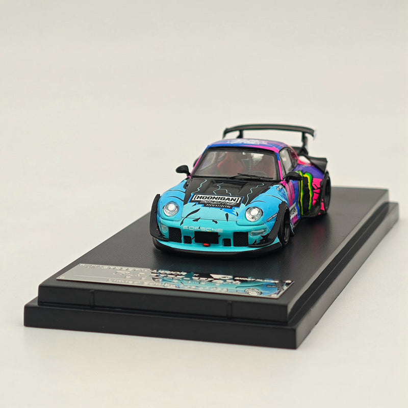 STREET WARRIOR 1:64 Porsche 993 RWB Monster Energy painting Hoonigan Diecast Models Car Toy Collection