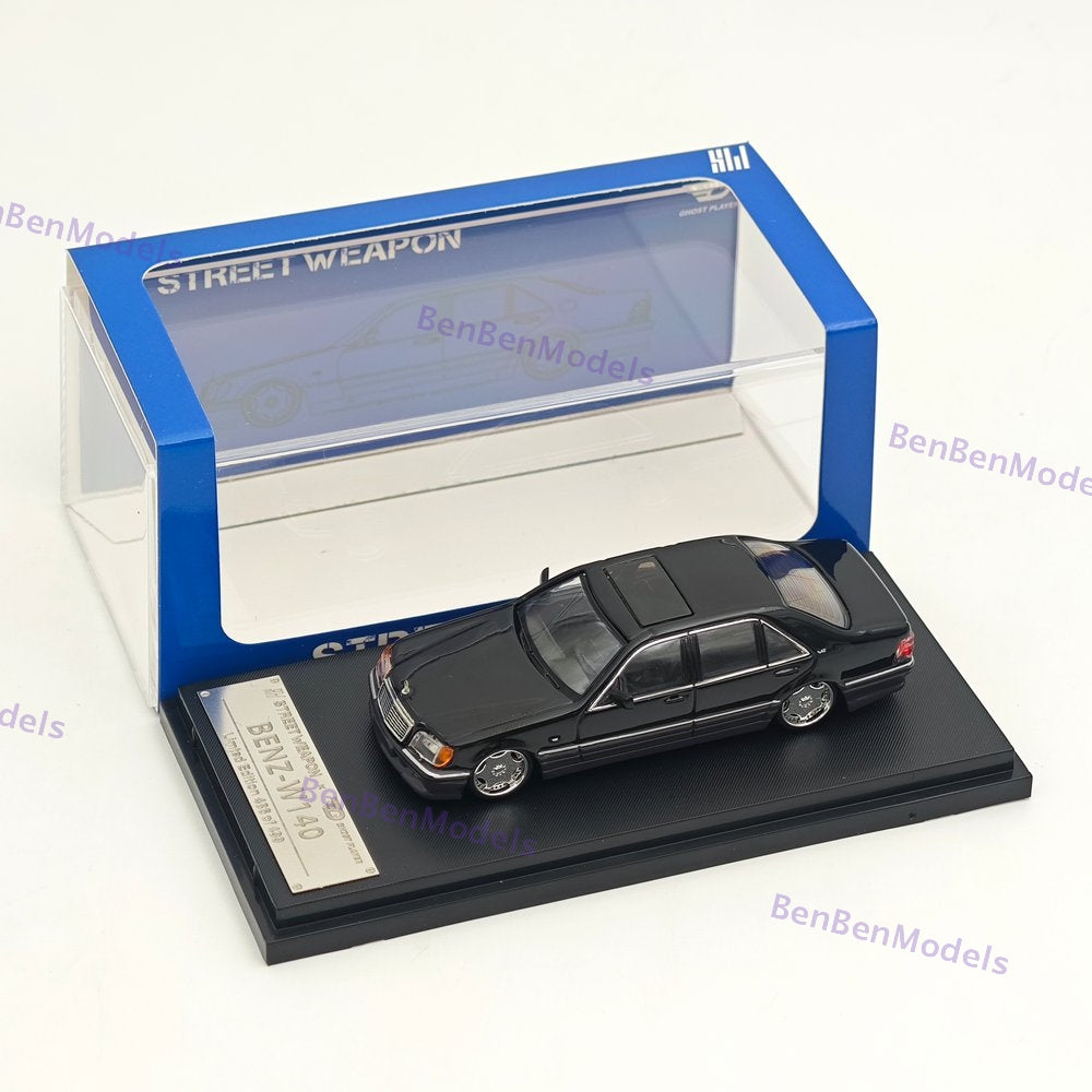 SW 1:64 S600 W140 Electroplated Wheel Hub Black/Grey Diecast Model