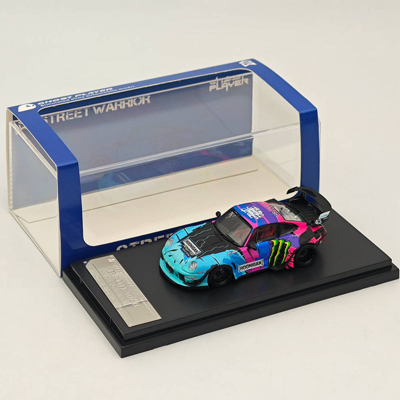 STREET WARRIOR 1:64 Porsche 993 RWB Monster Energy painting Hoonigan Diecast Models Car Toy Collection