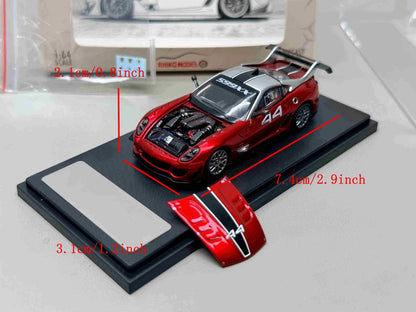 Rhino Model RM 1:64 599XX Racing Sports Model Diecast Metal Car with Openable Hood