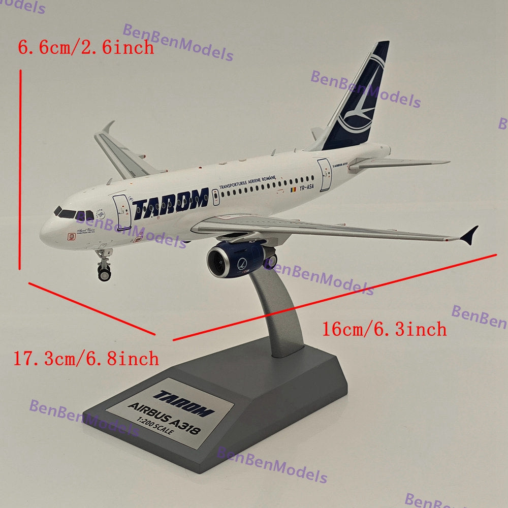 1:200 TAROM / Airbus A318 / YR-ASA / IF318RO1124 / INFLIGHT 200 Diecast Model