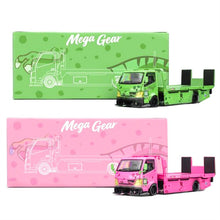 Pre-Order MEGA GEAR 1:64 Pink Green Dinosaur Custom Tow Truck Full Ground Trailer MG Alloy Model car