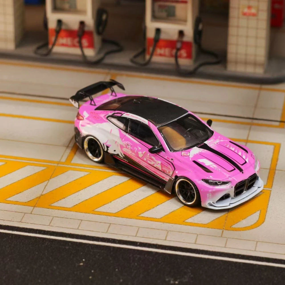 SW 1:64 G82 M4 Pink Bull Widebody Sports Diecast Model Car Limited Edition