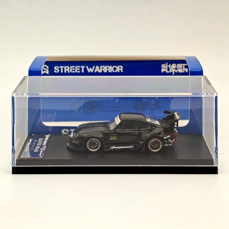 Street WARRIOR SW 1/64 Porsche RWB 993 Sport Car Diecast Model Car Limited Black