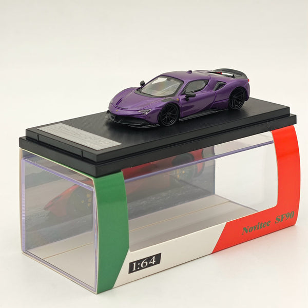 Fine model 1:64 Scale Novitec Ferrari SF90 Diecast Models Car Collections Purple