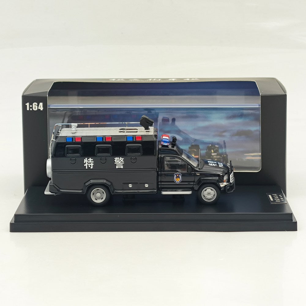 The Art of Model 1:64 F550 Super Duty Anty-Riot Personnel Carrier Black SWAT Livery Diecast Model Car