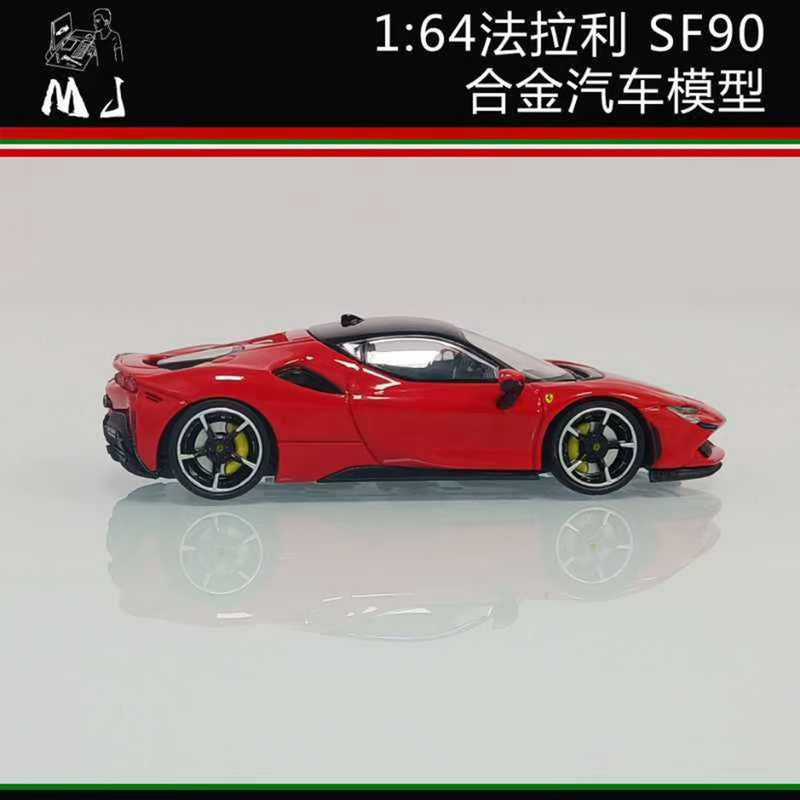 Pre-sale MJ 1:64 Ferrari SF90 Diecast Toys Car Models Miniature Hobby Collection Gifts