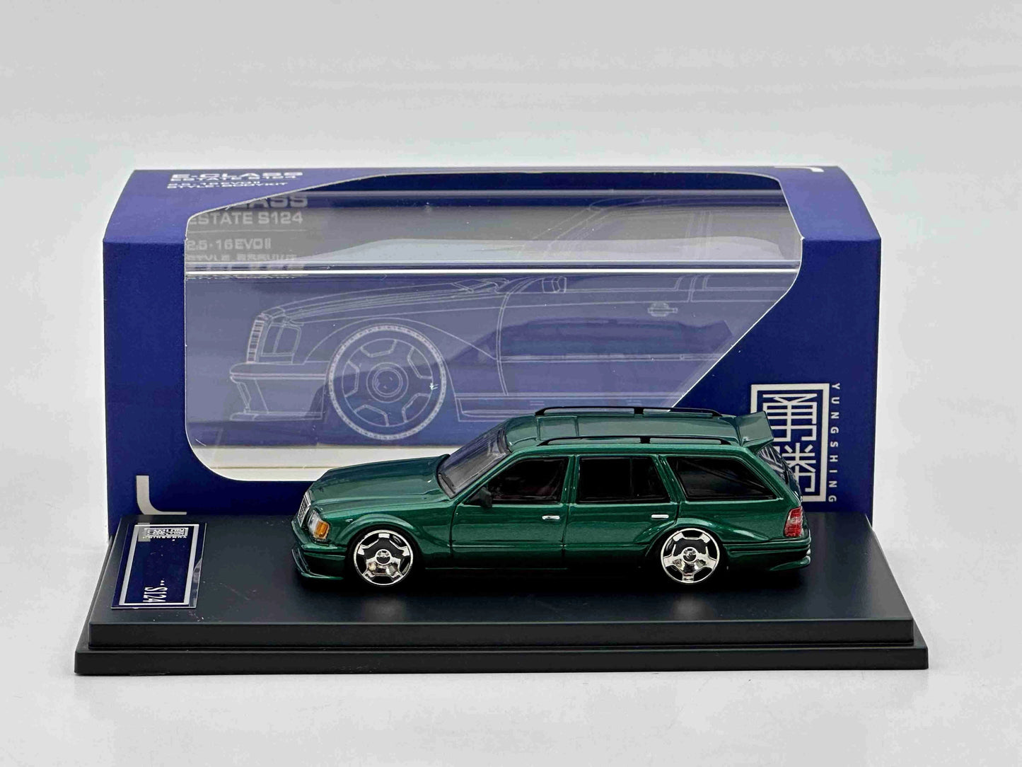 YS 1:64 E-CLASS ESTATE S124 2.5-16 EVO II Style Bodykit Diecast Toys Metal Car Model Miniature Collection Gifts