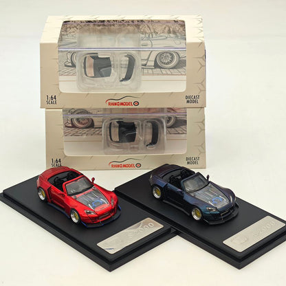 Rhino Model RM 1:64 S2000 Color changing purple/Red Wide body modified convertible hardtop Diecast Model Car Collectible