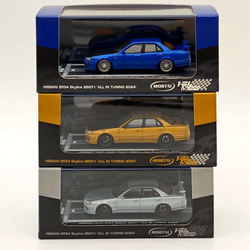 MORTAL 1:64 NISSAN SKYLINE ER34 Skyline 25GT-t Miniature Diecast Toys Car Models Hobby Collection Gifts ALL IN TUNING 2024