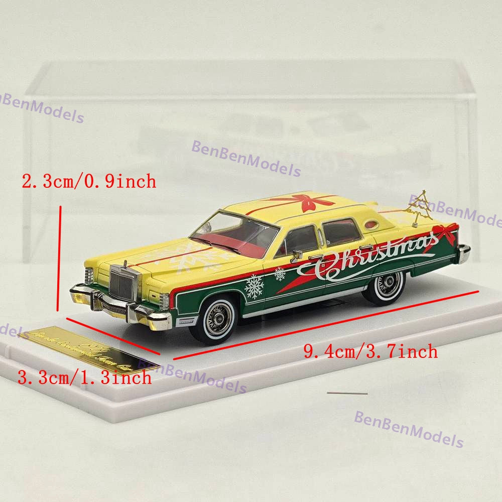 1:64 Turning Crush Christmas 1979 Lincoln Continental Town Car Alloy Car Model
