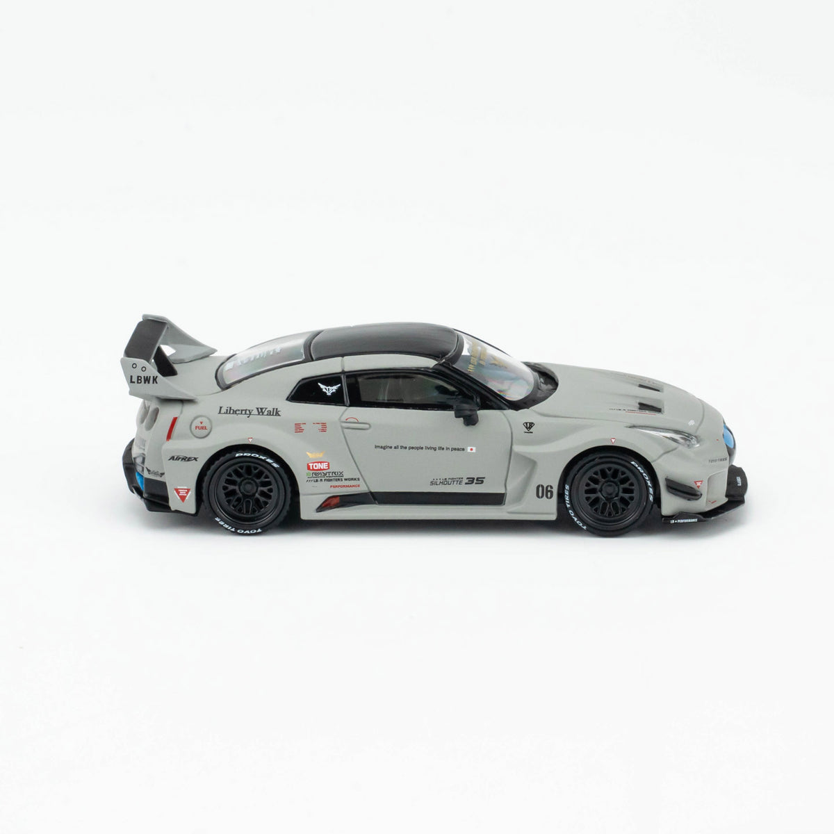 Minigt 1:64 GT R 35gt rr Combat Gray Lbwk Modified Alloy Car Model 1248