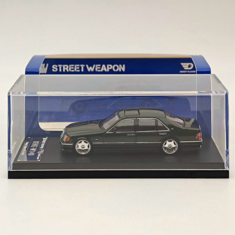 1/64 Street Weapon Benz W140 S600 Green Limited 499 Diecast Model Car Collection