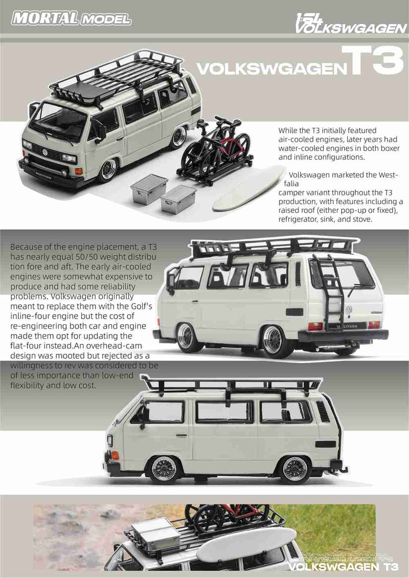 Pre-sale Mortal 1:64 Volkswagen VW T3 Van Collection Diecast Toys Car Models Miniature Hobby Gifts