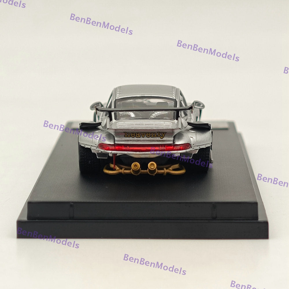 Street WARRIOR 1/64 RWB 993 RAUH-Welt Heavenly Silver Short Wing Diecast Model