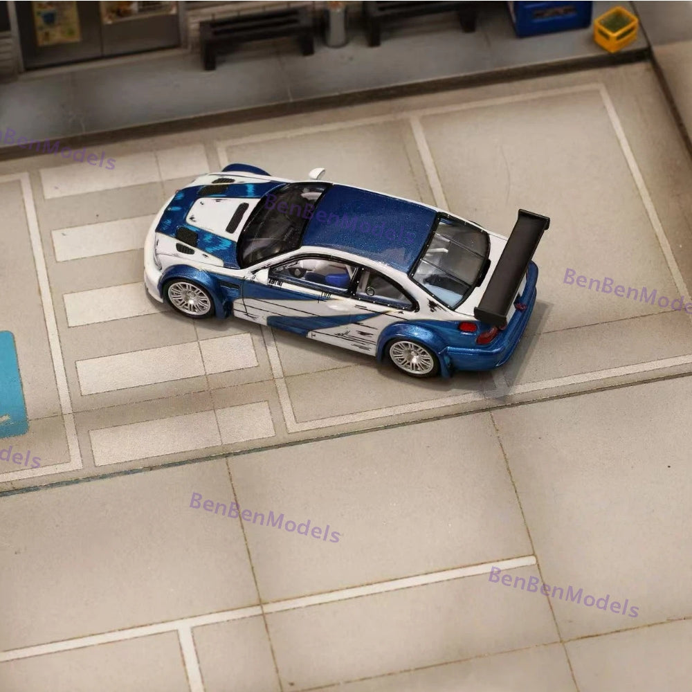Pre-sale 1:64 Ghost Player BMW E46 M3 GTR NFS Openable Rear Trunk Manga Paint