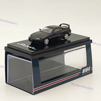 Hobby Japan 1/64 Toyota SUPRA RZ JZA80 with Active Spoiler Parts Black Diecast