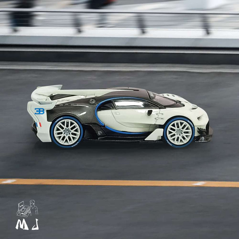 MJ 1:64 Bugatti Vison GT Gulf Miniature Diecast Toys Car Models Collection Gifts Limited Edition