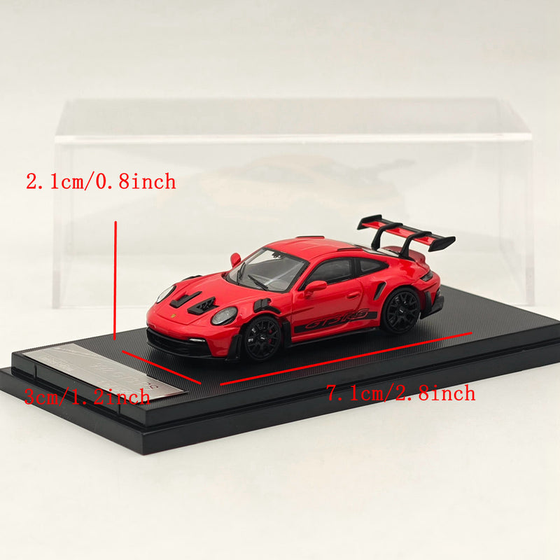 1:64 SW Porsche 992 GT3 RS Racing Sports Red Diecast Models Car Collection