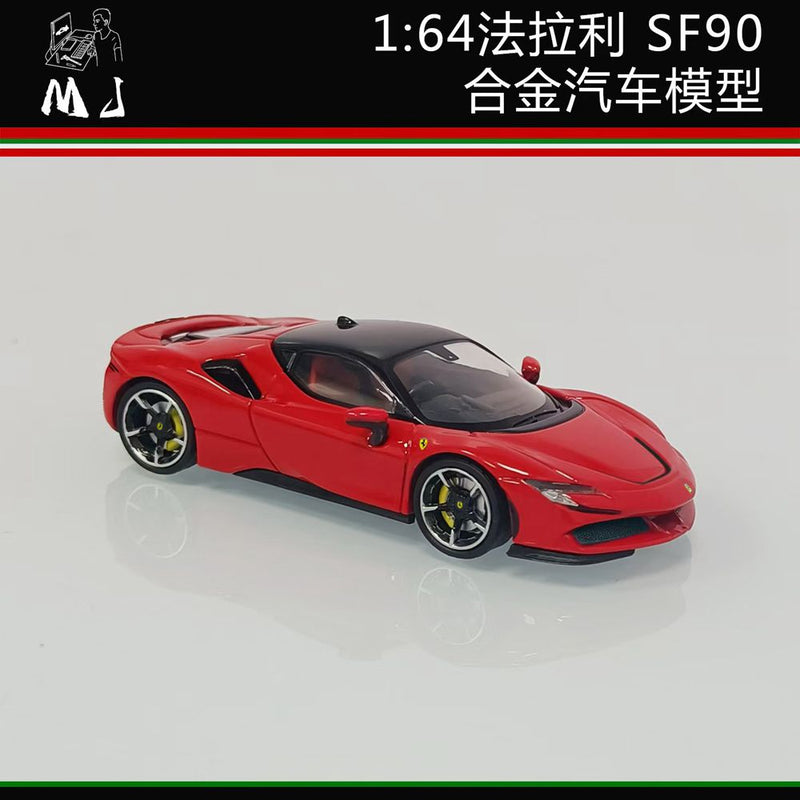 Pre-sale MJ 1:64 Ferrari SF90 Diecast Toys Car Models Miniature Hobby Collection Gifts