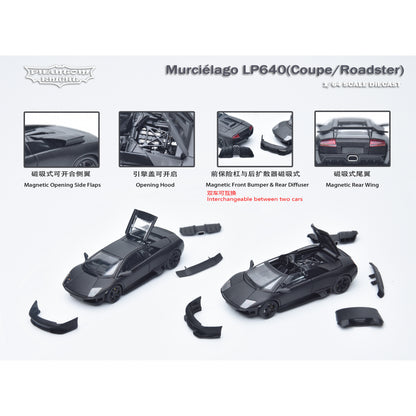 Phantom Knight PK Murciélago LP640 Bat Chengdu Auto Show 1:64 Alloy Open Cover Car Model Gifts