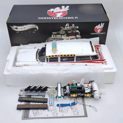 HOT WHEELS 1/18 Ghostbusters II ECTO 1A Elite X5470 Diecast Model Car