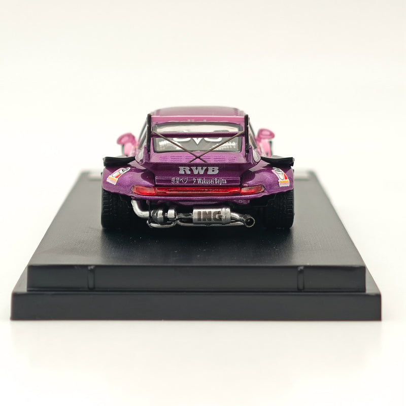 Street WARRIOR SW 1:64 Dragon Ball RWB 993 911 Racing Sports Pink Model Diecast Metal Car Collection