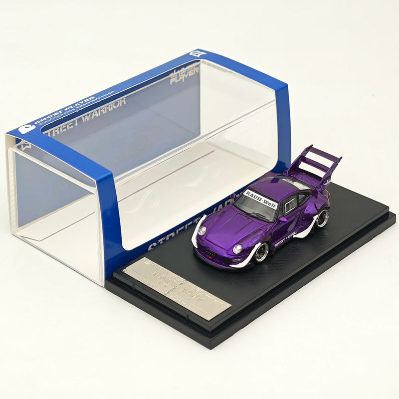 STREET WARRIOR 1:64 Porsche 993RWB Wide-body RWB modified Purple Diecast Models Car Toy Collection