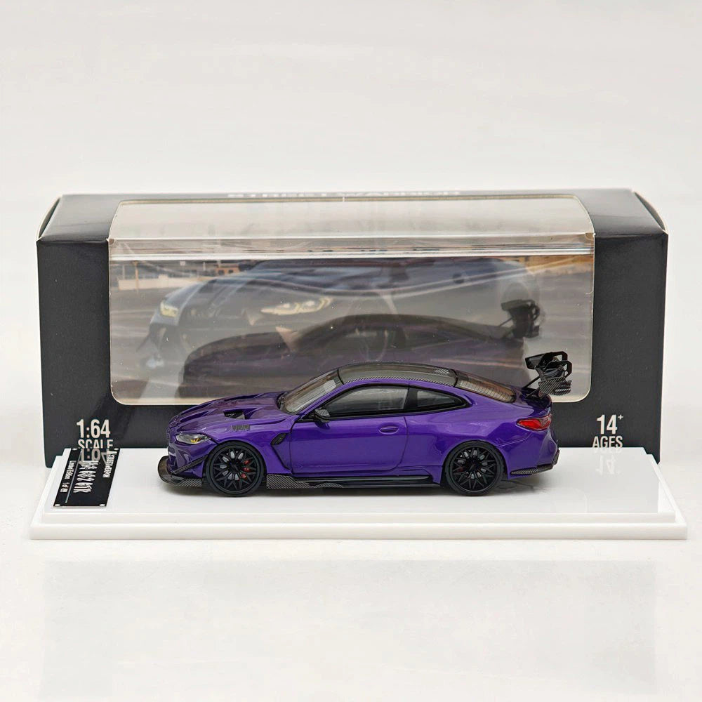 Street Weapon SW 1/64 M4 G82 GTR Lightning Purple Full Widebody Kit Diecast Model Car Limited Edition