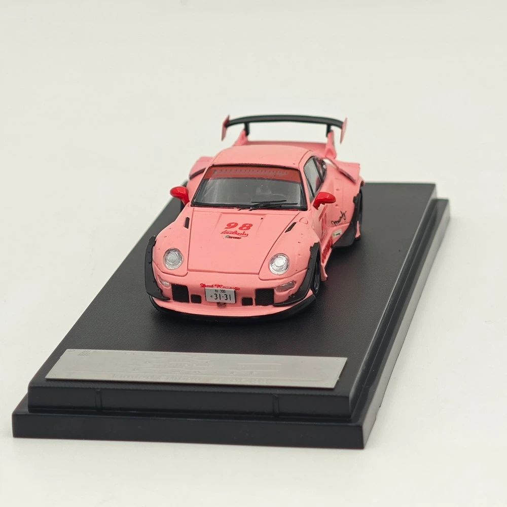 1:64 SW 993 911 #98 #91 Matte Pink / Green Diecast Model Car Limited Edition