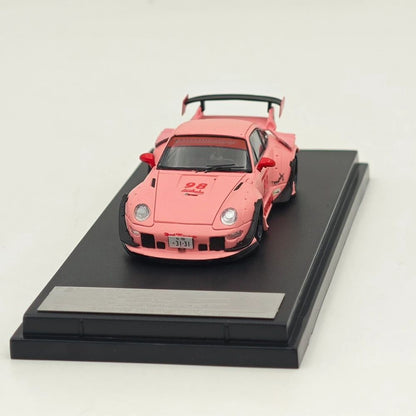 1:64 SW 993 911 #98 #91 Matte Pink / Green Diecast Model Car Limited Edition
