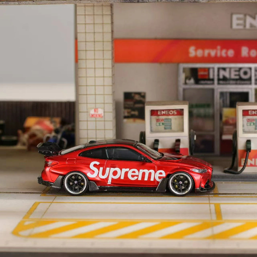 Pre-sale 1:64 SW G82 M4 KIT Wide-Body Modified Red Diecast Model Car Limited