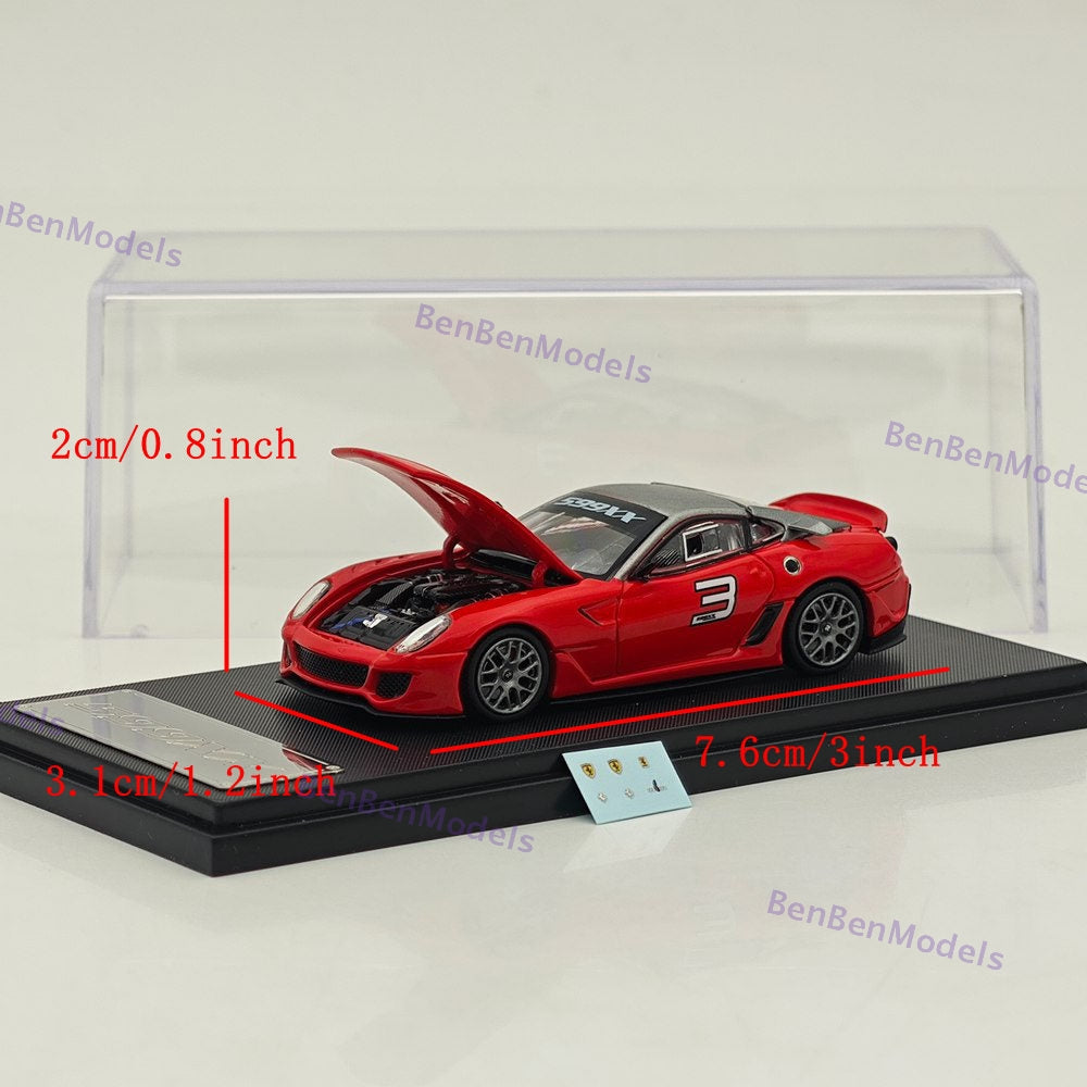 RM 1:64 Ferrari 599XX #3 Red Racing Sports Model Diecast Car Model Collection