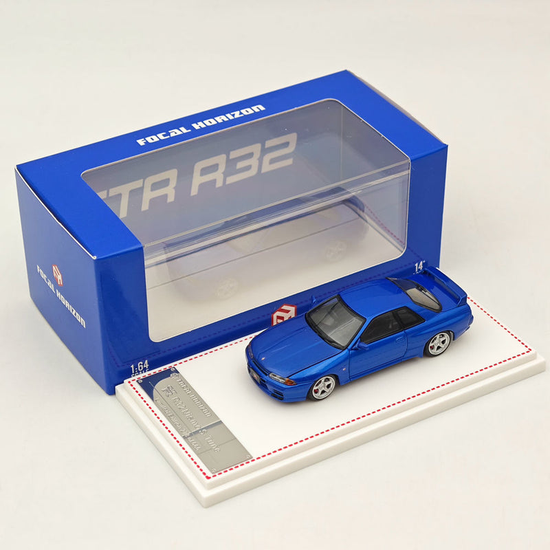 1:64 FH Nissan Skyline GTR R32 Nismo S-Tune Sports Blue Model Diecast Metal Car Collection Auto Gift