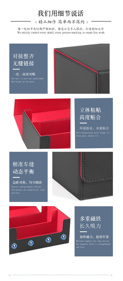 Magnetic PU Dual Compartment Card Storage Box Large Capacity for PTCG CCG OCG TCG 35PT Card Slabs
