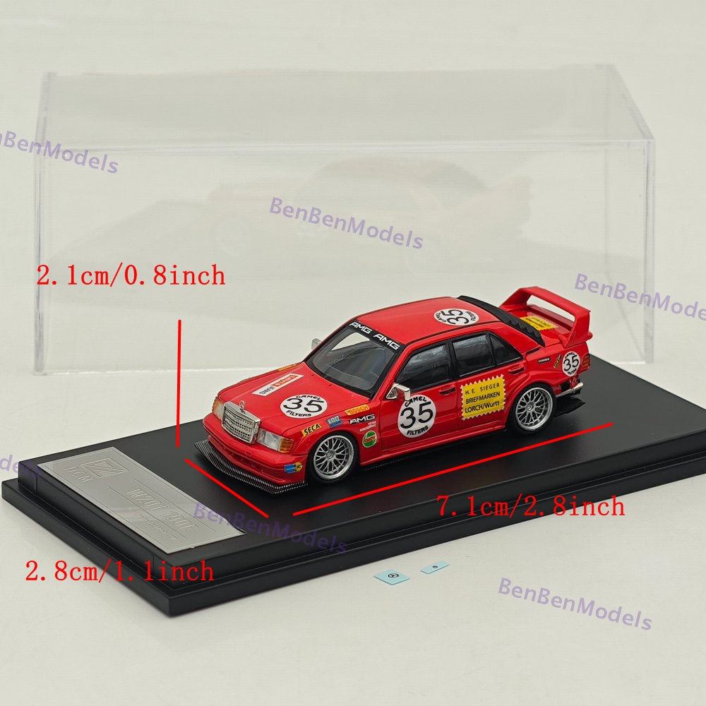 1/64 DCM 190E W201 #35 Red Pig Modified Diecast Metal Car Limited