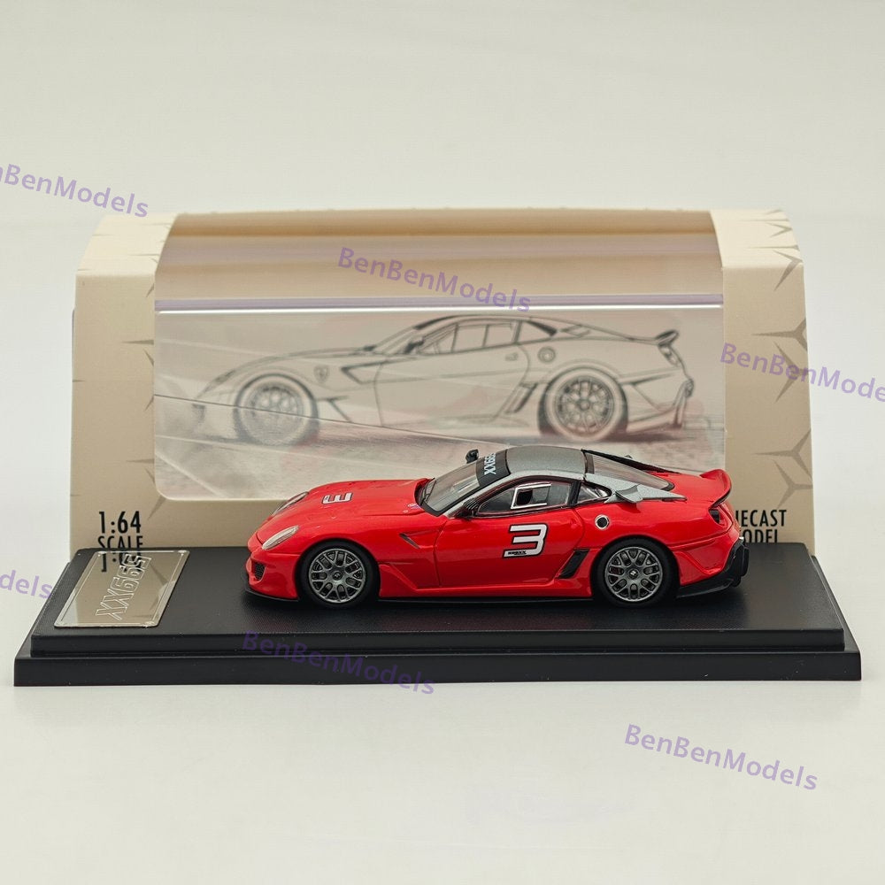 RM 1:64 Ferrari 599XX #3 Red Racing Sports Model Diecast Car Model Collection