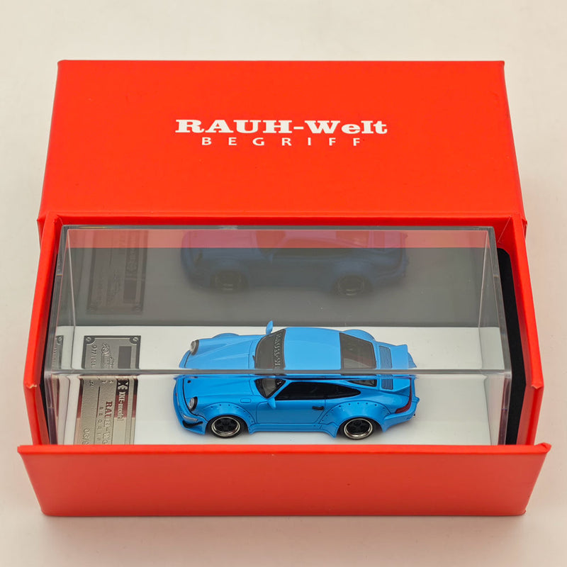 SH 1/64 Porsche 964 RWB RAUH-Welt BEGRIFF Blue Resin Diecast Models Car